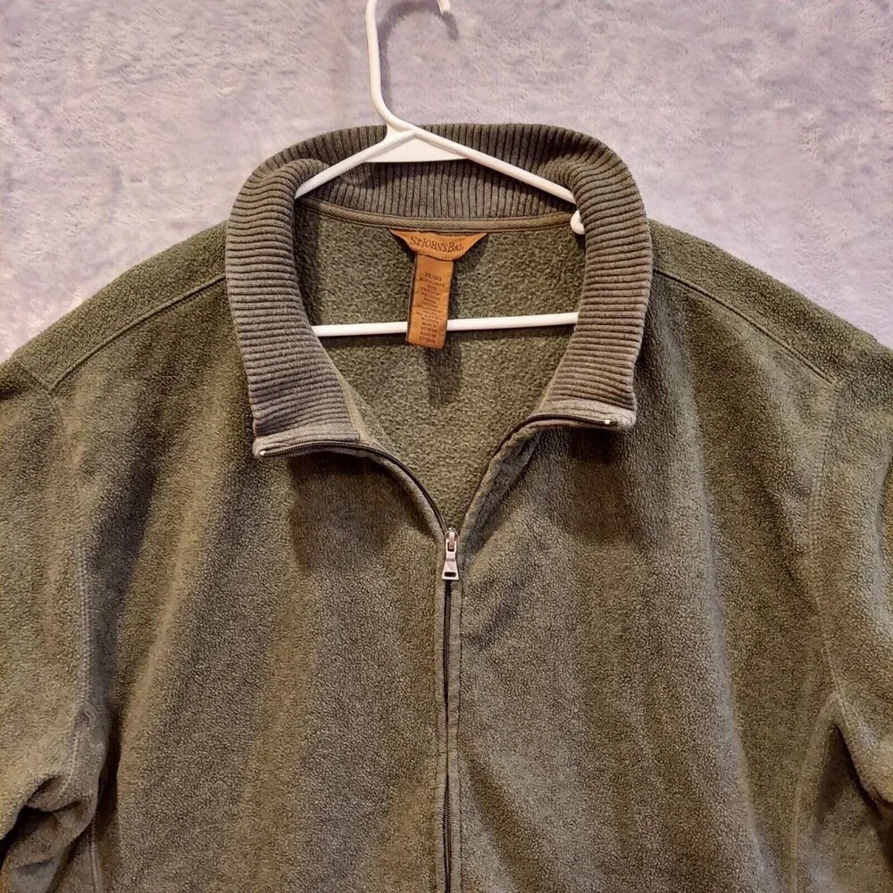 St John's Bay Full Zip Fleece Jacket Mens Size XXL Gray pockets Outdoor gorpcor